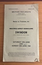 Swindon loco Yard - Kemble Multiple Aspect Stage 7 Diagrams Info 1968 BR WR 