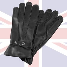 Men's Real Leather Top Quality Soft Gloves With Button Grip Easy Wear