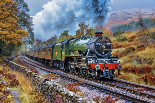 Steam train canvas picture - train,