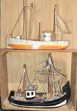 Vintage 70s Wooden Fishing Boat Trawler