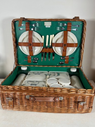 Vintage coracle wicker picnic - vintage,