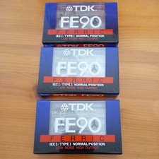 TDK FE90 Ferric Blank Audio Cassette 90 Minute Tape X3 - New & Sealed