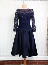 ELIZA J SHEER NAVY SEQUIN LACE