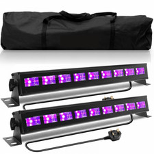 Pair Of QTX Light UVB-9 0.5M 9x 3W UV LED Bar Batten Blacklight Ultravoilet Wash