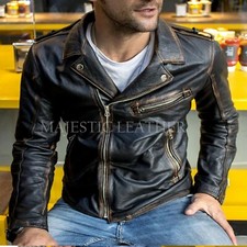 Mens Black Biker Vintage