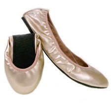 Butterfly Twists Sophia Fold Up Ballerina Shoes Rose Gold - Various Sizes