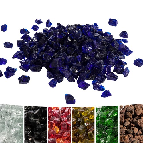 4kg blue tempered fire glass - blue,