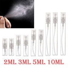2-10ml Glass Bottles Mist Spray Bottle Refillable Perfume Sample Container Clear