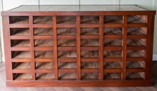 Late 1800s Pine Haberdashery 36 Pigeon Hole Shop Counter (Retail, Restaurant)