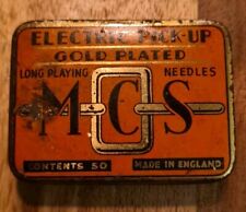 MCS GRAMOPHONE NEEDLE TIN WITH ORIGINAL PAPER LINING & GOLD PLATED NEEDLES