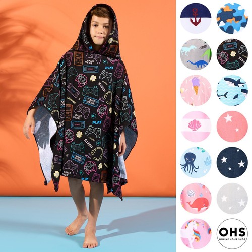 Kids poncho beach towel - towel, hooded