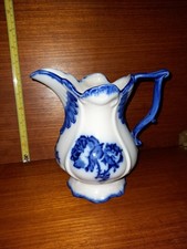 Vintage Ironstone Staffordshire Jug- Blue and White