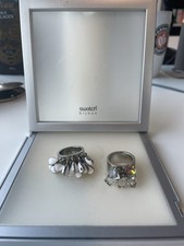 Two Swatch Bijoux Rings - Size 8 (1st Crystal Cubes, 2nd Love Explosion White)