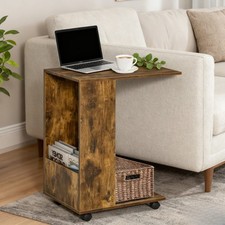 C Shaped Side Table Rolling