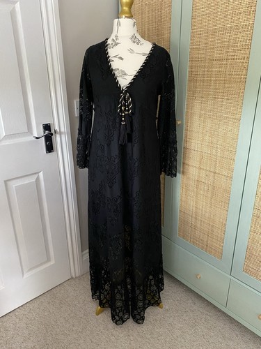 Women black kaftan dress - kaftan,