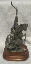 1980 Ltd Ed 1528/2500 Michael Boyett ‘SIOUX WAR CRY’ Fine Pewter Sculpture