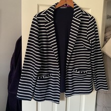 Bon Marche Navy White Striped