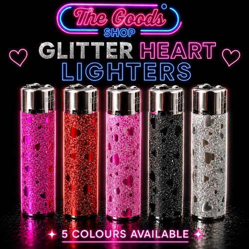 Pink glitter heart flint - heart, flame
