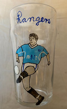 Hand painted Personalised Pint Glass. Rangers, Grandad
