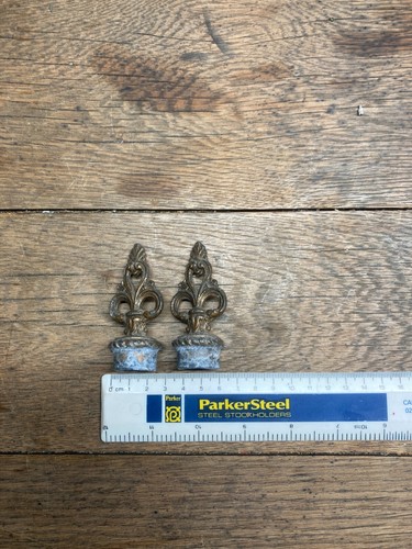 Vintage curtain pole rail ends - vintage,