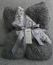 Grey Marl Teddy Throw - 120cm