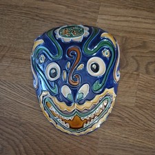 VINTAGE POTTERY DRAGON WALL MASK.
