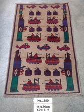 Hand Made Afghan geelam war rug with tanks and wepons Size 141 cm x 90 cm