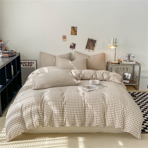 Gingham duvet cover set - gingham, queen