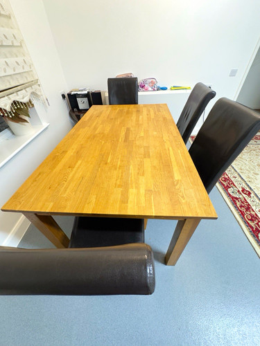 Rectangular wood dining table - dining,