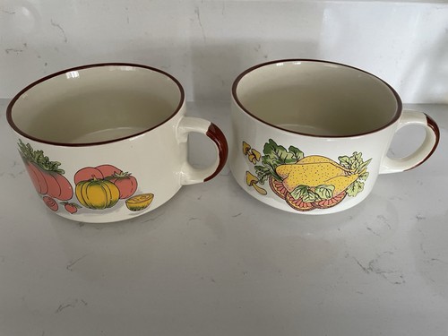 Vintage soup bowls with - soup,