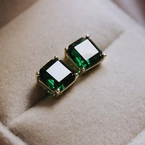 2ct cushion cut emerald lab - cushion,