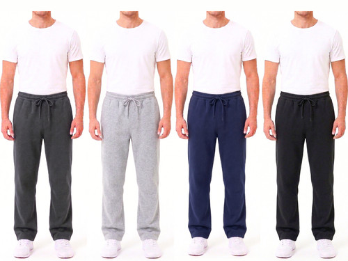 Mens fleece joggers open hem - ,