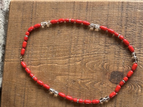 Vintage mid century red glass - red,