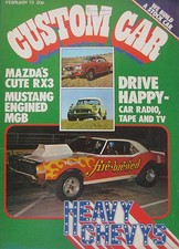 Custom Car magazine 02/1973 featuring Mazda RX3, Fiat