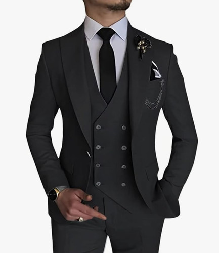 Men suit slim fit black - men's,