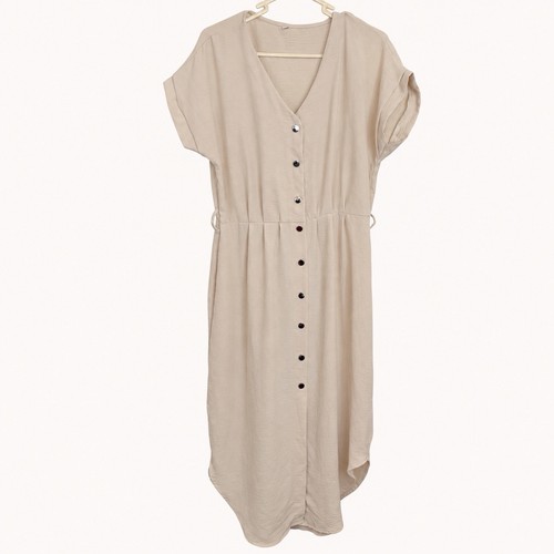Cream neck button front - cream,