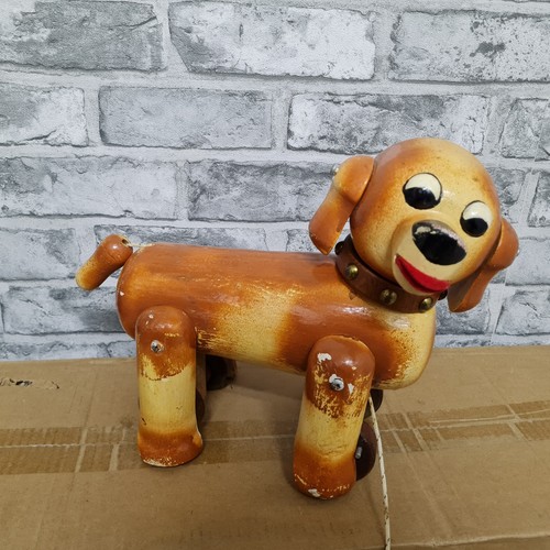 Vintage pullalong dog - dog, 50s