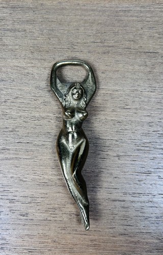 Brass nude lady bottle opener - brass,