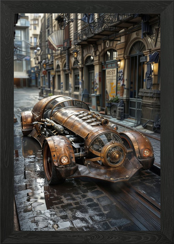 Steampunk car city - steampunk,