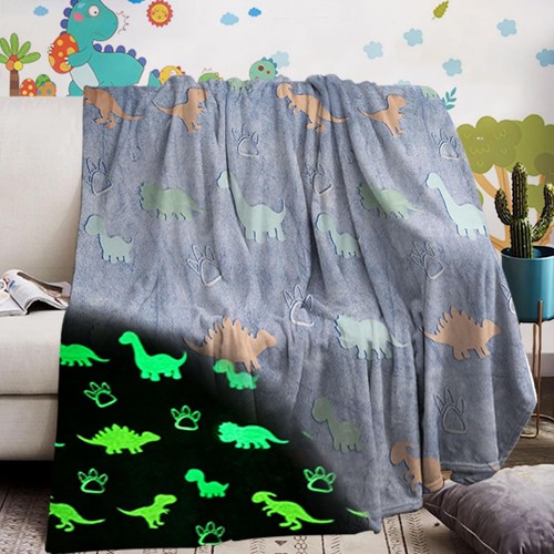 Light cozy blanket - light, dino