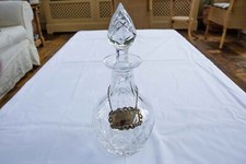 crystal glassware stuart glengarry decanter with silver label (removable)