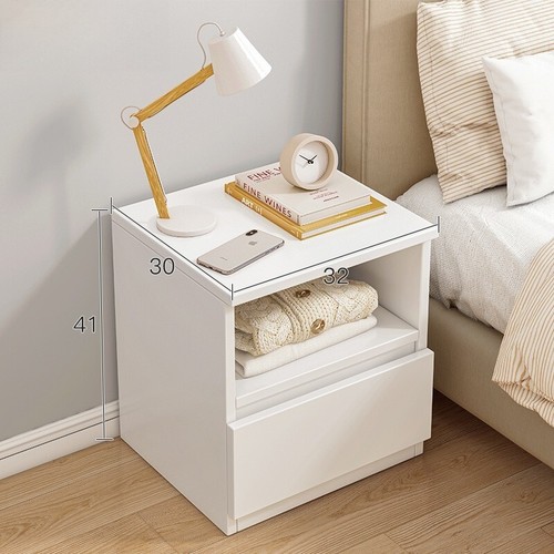 White bedside table cabinets - bedside,