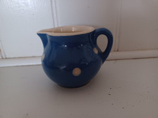 Blue & White Spotty Sandygate Pottery Small Jug 2.5" Tall No Chips Or Cracks 
