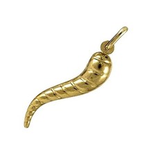9ct Gold Twist Pattern Horn of Life Cornicello Charm