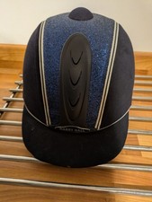 HARRY HALL LEGEND VENTED VELVET PEAKED HORSE RIDING HAT 55 6 3/4 BSI  KITEMARKED