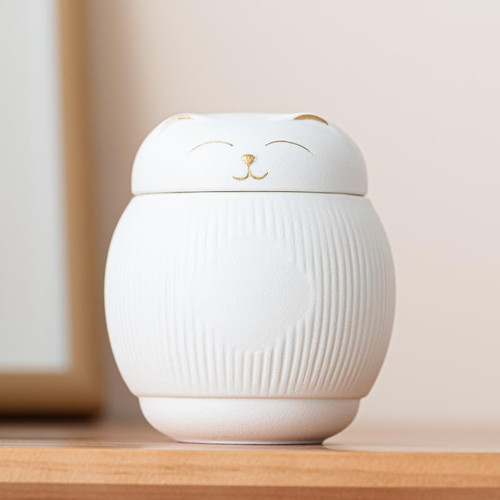 Ceramic cat urn - urn, for