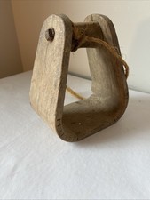 Vintage Wood Stirrup 4 Inch Western Military Cowboy Collectible Primitive Decor