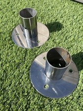 STAINLESS STEEL SWIMMING POOL FLAT LADDER SEEVE FLANGES 3 BOLT 1.75" /  45mm DIA