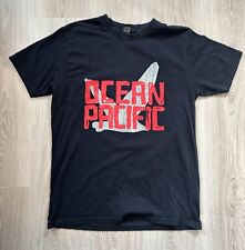 Ocean Pacific Small T shirt Black Red OP Big Graphic Print surf USA Tee Summer
