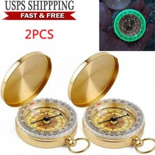 2Packs Portable Compass Brass